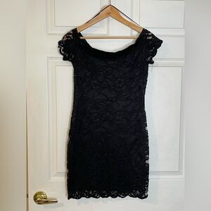 Ambiance Black Lace Mini Dress